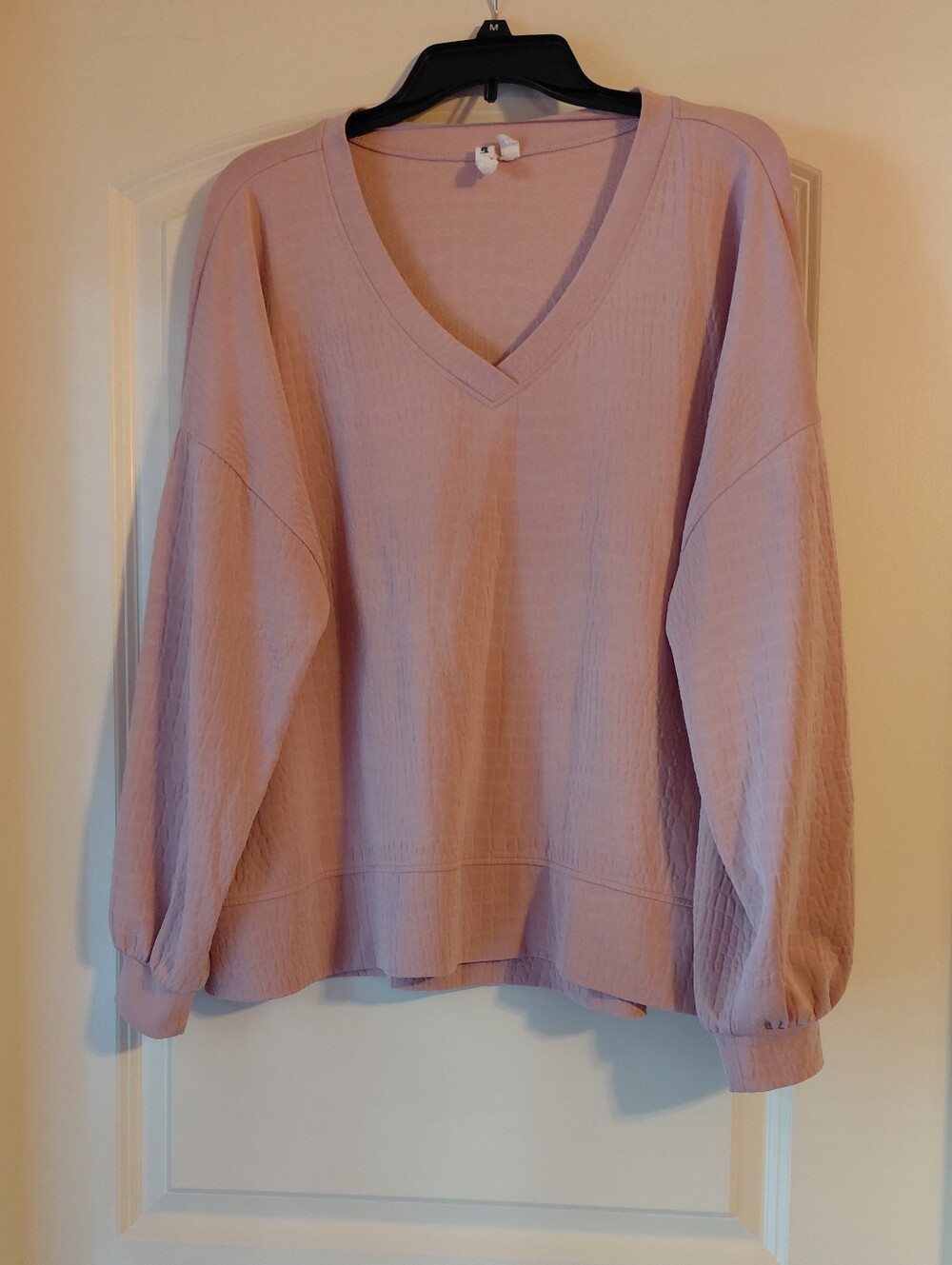 Mauve V Neck Plus Soft Pullover